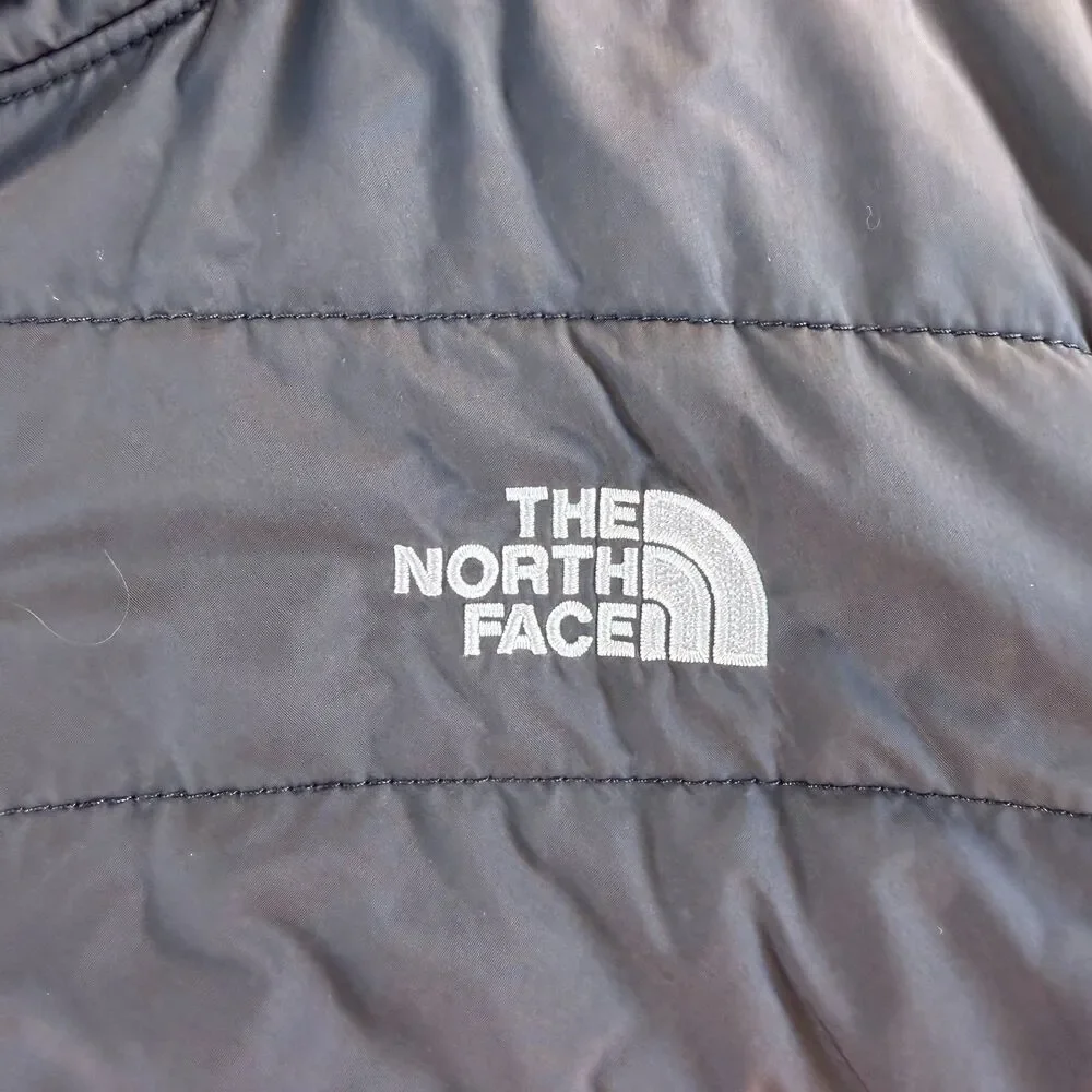 The North Face Reversible Boys Jacket Sherpa Fleece Red Black L 14/16 Zip